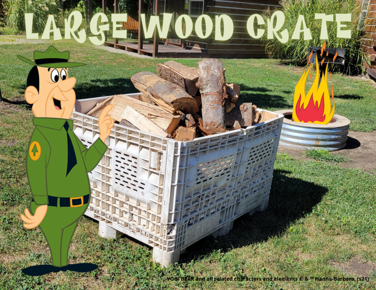 Large Firewood Crate – Jellystone Park South Haven Large firewood crate bundle at Jellystone Park South Haven for campfires